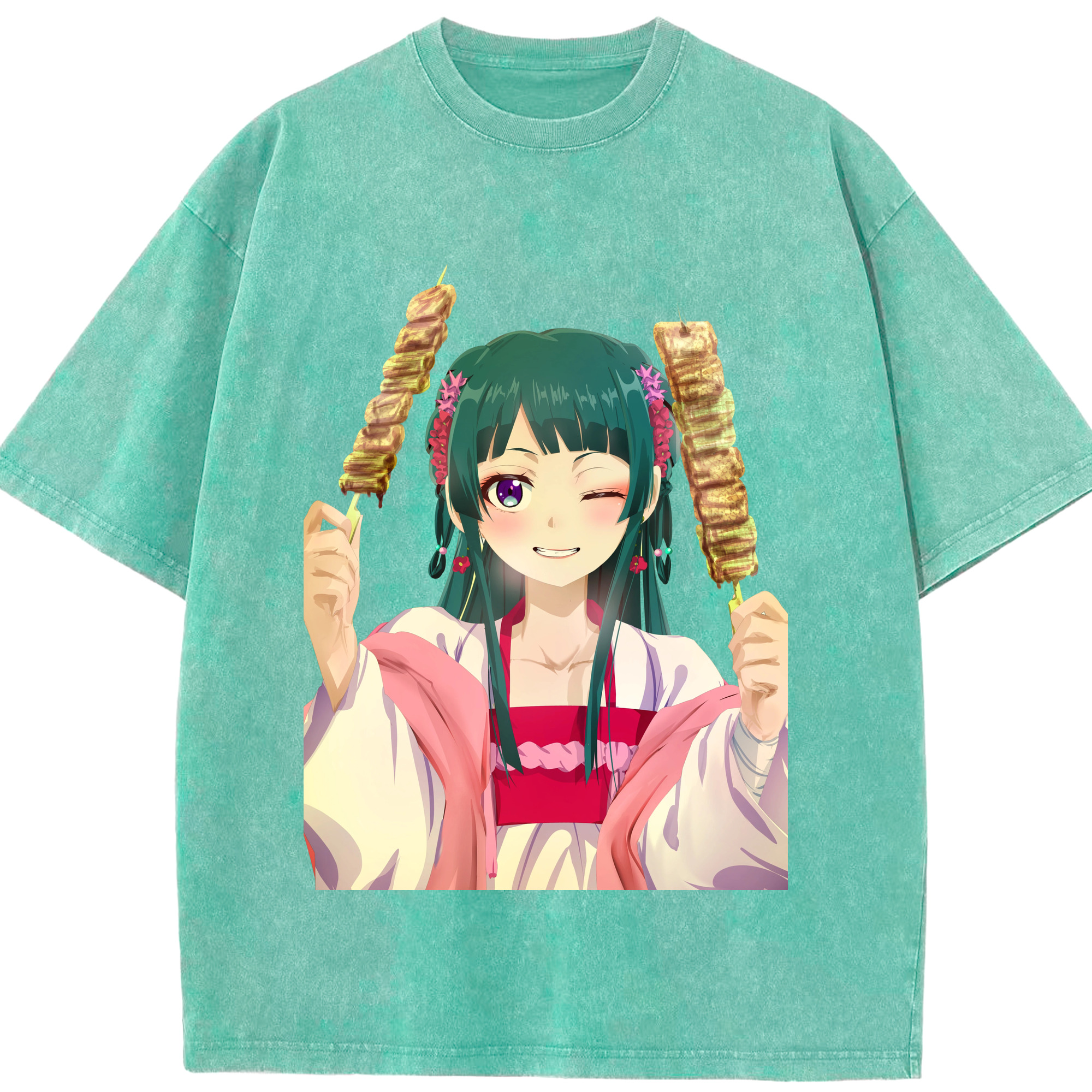 （画像用） 薬屋のひとりごと The Apothecary Diaries 綿100% ヴィンテージ風 半袖Tシャツ（フロントプリント）